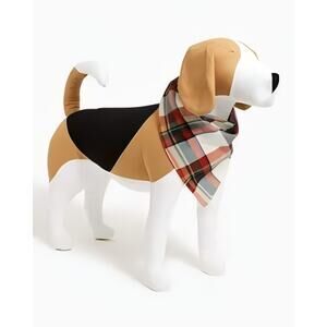 J. Crew Crewmutts Organic Cotton Pet Puppy Dog Plaid‎ Bandana Scarf Collar M/L